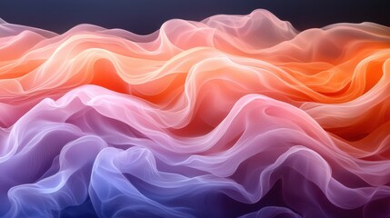 Obraz premium Flowing abstract waves of pastel colors create a dreamlike atmosphere in a serene digital artwork