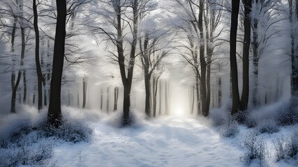 Fototapeta premium forest with winter