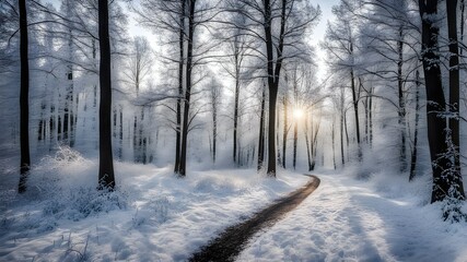 Fototapeta premium forest with winter