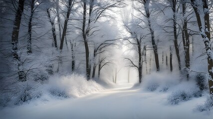 Fototapeta premium forest with winter