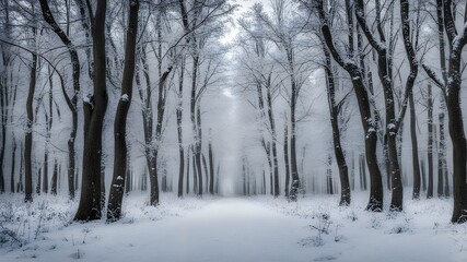 Naklejka premium forest with winter