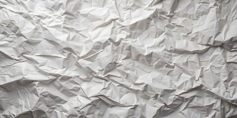 Obraz premium A textured crumpled white paper background ideal for posters, presentations, and creative projects, bringing depth and