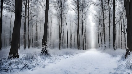 Fototapeta premium forest with winter