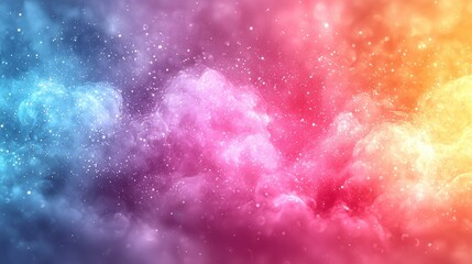 Colorful wisps of clouds swirl together in a beautiful gradient during a serene moment in the night sky