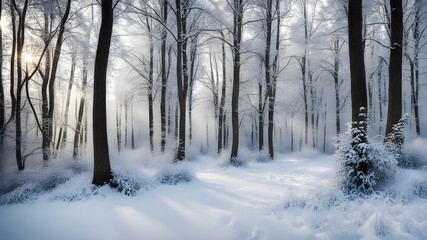 Fototapeta premium forest with winter