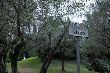 Via San Pietro, sign in Italy