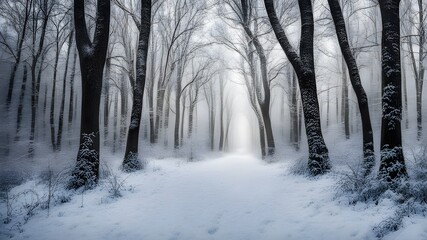 Fototapeta premium forest with winter