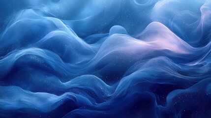 Obraz premium Abstract blue waves flowing gently in a serene ocean landscape during a calm afternoon light