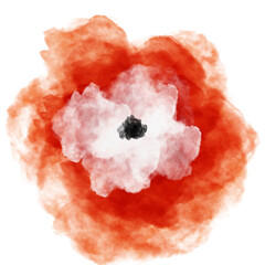 red watercolor flower