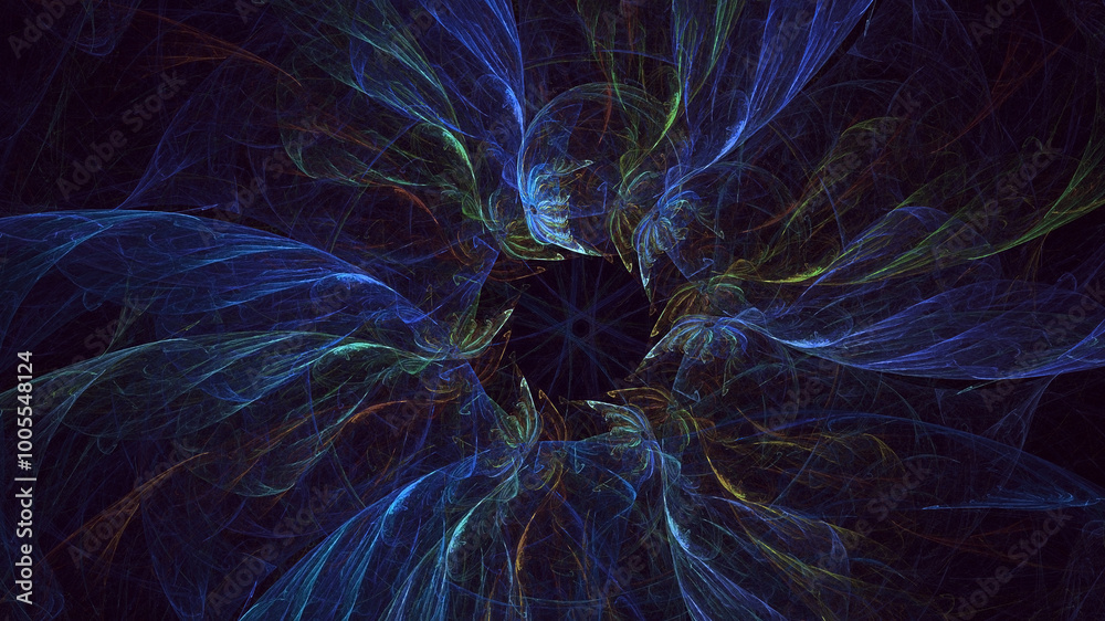 Wall mural 3d manual rendering abstract fractal light background. its not ai generatd illustration.