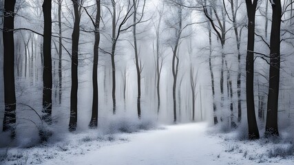 Fototapeta premium forest with winter