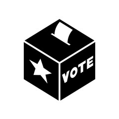 Voting Ballot Box Icon with Stars Design