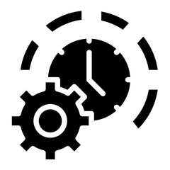 Time speed icon. Solid icon vector illustration.