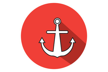 Ship anchor or boat anchor flat icon for apps and websites