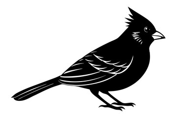 cardinal silhouette vector, Cardinal bird icon vector