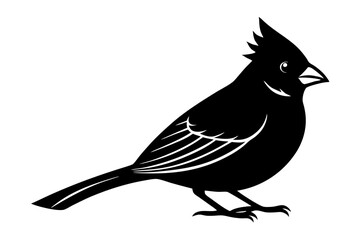 cardinal silhouette vector, Cardinal bird icon vector
