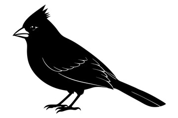 cardinal silhouette vector, Cardinal bird icon vector