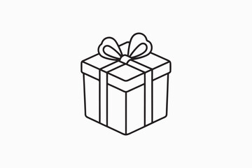 Gift box silhouette vector illustration with white background