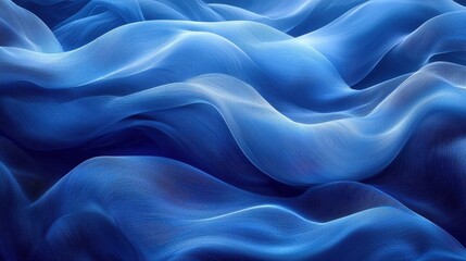 Obraz premium Blue waves creating a serene underwater landscape with flowing textures and soft light