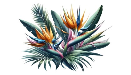 Obraz premium PNG Birds of Paradise plant blossom flower leaf.
