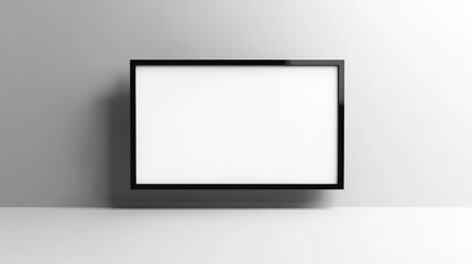 A blank white-screen television placed against a smooth, white background, focusing on simplicity and clean modern design.