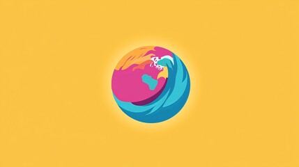 A vibrant logo for a travel agency, incorporating a globe icon and bright colors. The design evokes excitement and adventure, perfect for a company specializing in global travel.