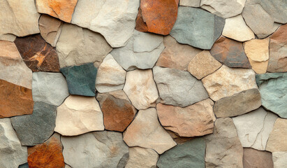  The background is made of natural stone, with irregularly shaped stones and rough edges, giving it an organic feel. Created with Ai