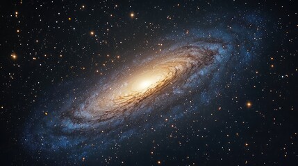 Naklejka premium A stunning view of a spiral galaxy, showcasing vibrant colors and endless stars in the vast universe.