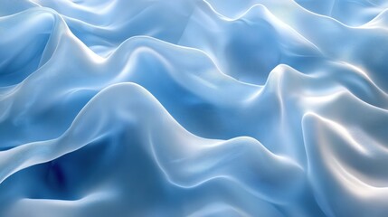 Fototapeta premium Wavy Blue and White Line Background with a Glass Texture