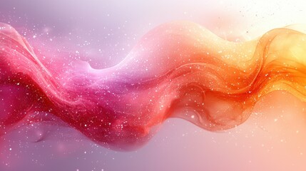 Fototapeta premium Colorful abstract wave design with sparkling effects in a soft gradient background