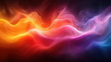 Fototapeta premium Colorful abstract waves of light swirl gracefully in a cosmic background during a vibrant art display