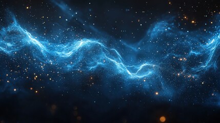 Obraz premium A swirling blue nebula filled with stars illuminates the cosmos in this breathtaking cosmic display of stellar energy and beauty