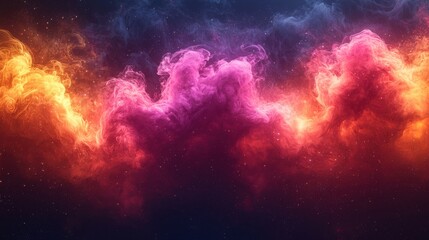 Colorful cosmic clouds of swirling gas in deep space create a breathtaking nebula-like effect at dusk