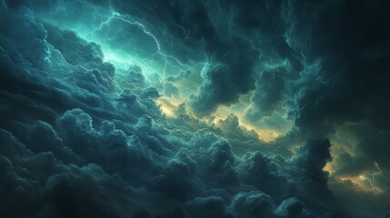 Fototapeta premium An expansive sky filled with dramatic storm clouds, dark and foreboding.