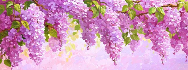Obraz premium Painting colorful spring flowers on canvas as an illustration of modern abstract art. Plant design with colors and textures as a decoration flower. Artwork design for nature wallpaper or background.
