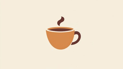 An inviting logo for a featuring a cozy cup icon and warm colors.