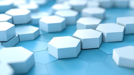 Obraz premium The perfect wallpaper background is blue geometric hexagons