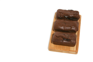 Cake Beams Brownie with Chocolate melted or Kue Balok Brownies. Typical food from Lembang, West Java.