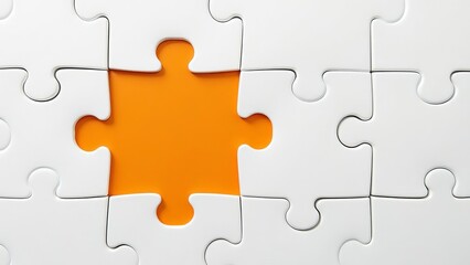 Fototapeta premium The missing piece of the puzzle. Teamwork, solutions, and problem-solving concepts are emphasized