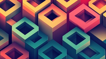 Create a geometric pattern with layered, interlocking hexagons and diamonds.