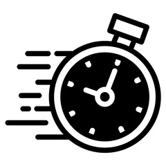 Time speed icon. Solid icon vector illustration.