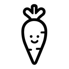 Simple black cute carrot flat icon
