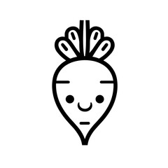 Simple black cute carrot flat icon
