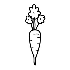 Simple black cute carrot flat icon
