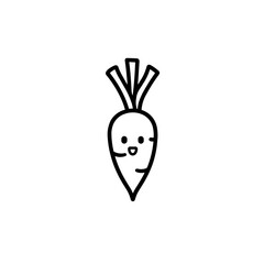 Simple black cute carrot flat icon
