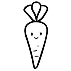 Simple black cute carrot flat icon
