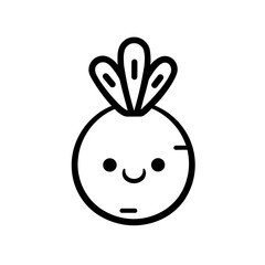 Simple black cute carrot flat icon
