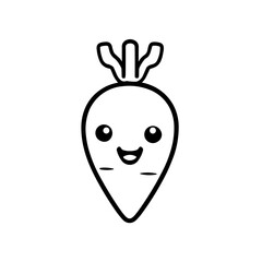 Simple black cute carrot flat icon
