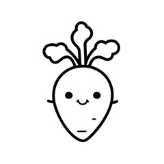 Simple black cute carrot flat icon
