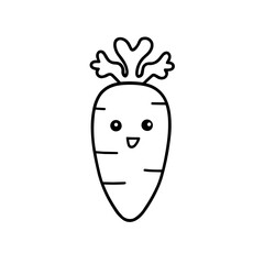 Simple black cute carrot flat icon

